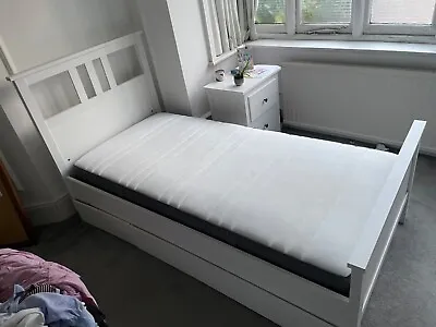 Single Bed Ikea Mattress White Storage Bed  • £230