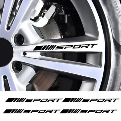$3.41 • Buy 4X SPORT Style Car Rims Wheel Hub Racing Sticker Graphic Strip Decal Accessories