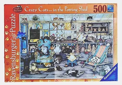 Crazy Cats In The Potting Shed. 500 Piece Ravensburger Jigsaw Puzzle. Complete. • £3.95