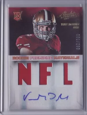 2013 Absolute Jersey Autograph #239 Vance McDonald 001/299 RC Auto - Flat S/H • $9.99