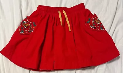 Mini Boden Embroidered Bird Skirt Wale Cord EUC Girls Size 7-8 • $24.99