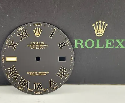 Rolex DateJust 2 Men’s 41 2-Tone 18k Gold Roman Numeral Matte Black Dial 116333 • $299.99