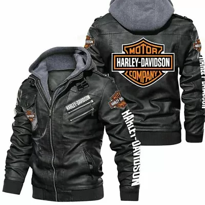 Cool And Unique Motorcycle Faux Leather Harley Davidson Biker Jacket For Gift. • $155