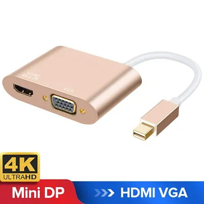 4K Thunderbolt 2/Mini Displayport DP To HDMI VGA Adapter Cable Macbook Pro Air • $13.99