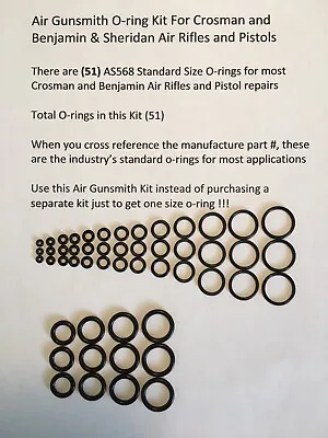 Air Gunsmith's O-ring Kit For Crosman Benjamin Air Gun (51) O-rings Seals • $9.20