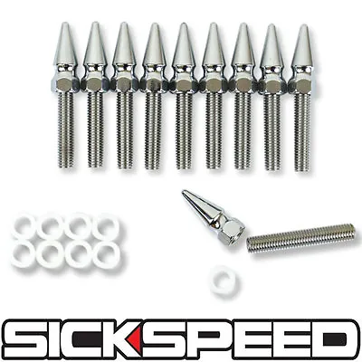 10 Pc Spiked Chrome Intake Exhaust Header Manifold Stud Bolt Kit/set P10 • $24.88