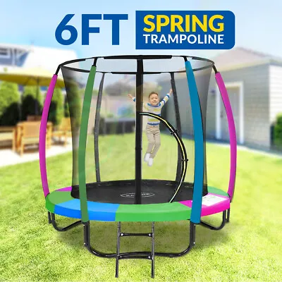 6ft Trampoline Free Ladder Spring Net Safety Pad Cover Round Basketball Set • $409