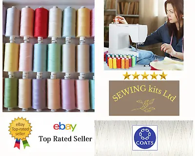 Coats Moon Sewing Machine Polyester Overlocking Thread Cotton 1000 Yard • £3.98