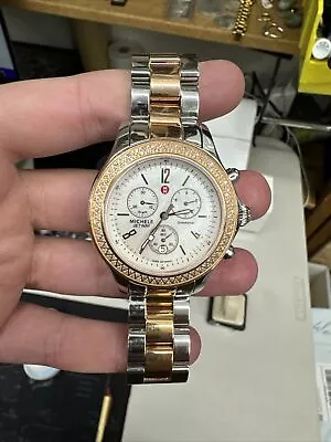 Michele Jetway Diamond Quartz Ladies Watch .50 CT TW 112 Diamonds Rosegold • $300