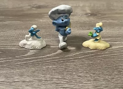 McDonalds Smurf Happy Meal Figure 2017 Cake Topper 2  Lot Of 2 And Baker • $5.99