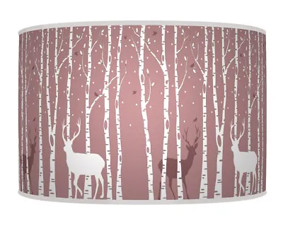 £54.99 • Buy Trees Stag Deer Lilac Mauve Pendant Lamp Shade Handmade Drum Lampshade 683