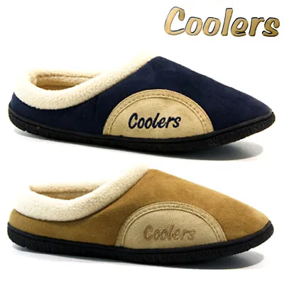 Mens Coolers Slippers Fleece Lined Casual Warm Slip On Mules Winter Fur Size  • £9.95