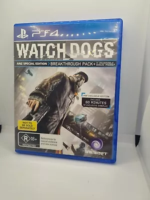 WATCH DOGS ANZ Special Edition Breakthrough Pack PlayStation 4 PS4 Game No DISC • $5