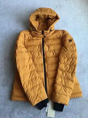 MICHAEL KORS Down Quilted Hooded Down Blend Puffer Jacket Small Marigold • $109.99