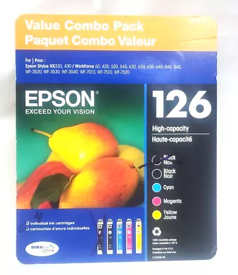 Epson 126 Black T126120-D2 & 126 Color Ink Set T126520 4 Pack Exp 09/2024 • $25.83