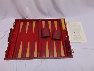 Vintage Cardinal Backgammon Board Game 15 Red Swirl & Brown Chips 19  X 15  X 1  • $24.99