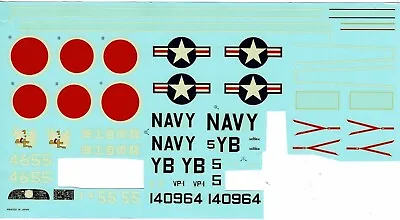 Hasegawa K06 1/72 Lockheed P2V-7 Neptune Decals Only • $10.14