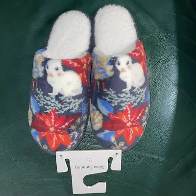NWT Vera Bradley WINTER FOREST Fleece Scuff Slippers Large 9-10 Mother’s Day FS • $29.99