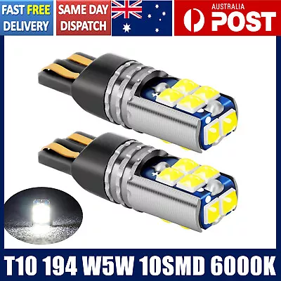 Car Side Wedge Parker Light T10 2Pcs LED 10SMD 194 W5W White Globe Bulbs Canbus • $11.59