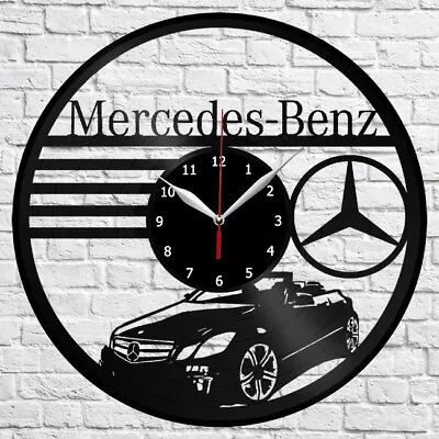 Mercedes-Benz Vinyl Record Wall Clock Decor Fan Art Handmade  12'' 30cm 197 • $14.99