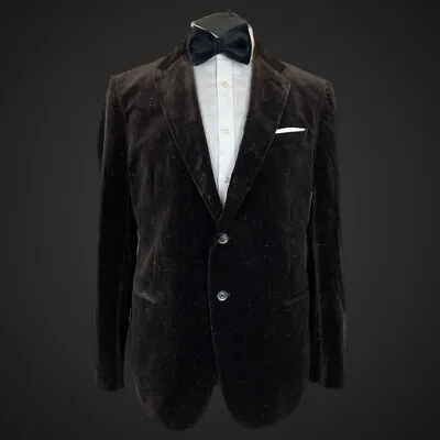 Armani Collezioni Velvet Jacket Blazer 44R Brown Atomic Fleck Smoking Tuxedo  • $155.57
