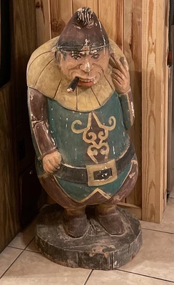 $25000 • Buy Antique Hand Carved Vintage Punch Cigar Statue Wood Store Clown Samuel Robb ??