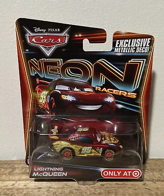 Disney Pixar Cars Neon Racers Lightning McQueen Exclusive Metallic Deco Target • $54.99