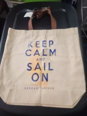 Margaritaville Canvas Keep Calm & Sail On Tote Bag Shopping Carryall Travel New • $25