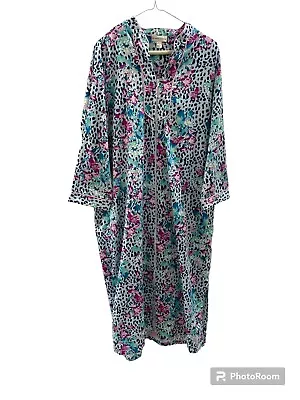 Miss Elaine Women’s Floral Long Sleeve Zipper House Coat Robe Small • $22.50