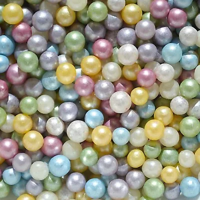 RAINBOW PEARLS SPRINKLES Naturally Colored Edible Candy Birthday Cake Decorate • $14.99