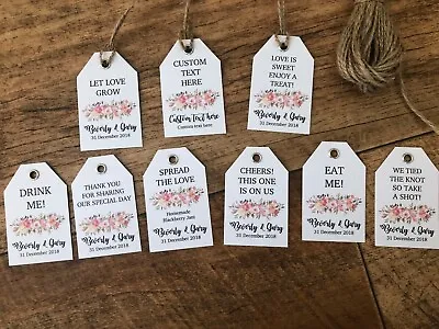 £1.05 • Buy Personalised Wedding / Party Favour White Gift Tags - Pink Floral 