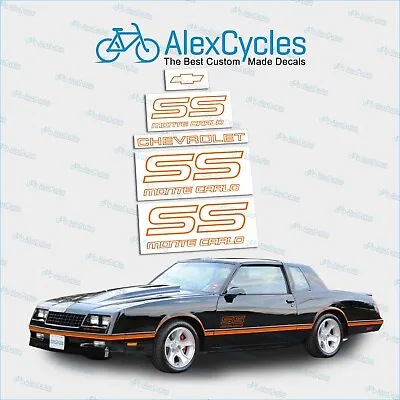 Monte Carlo SS 1987 1988 Restoration Orange Vinyl Decals Stickers Kit Chevy • $23.70