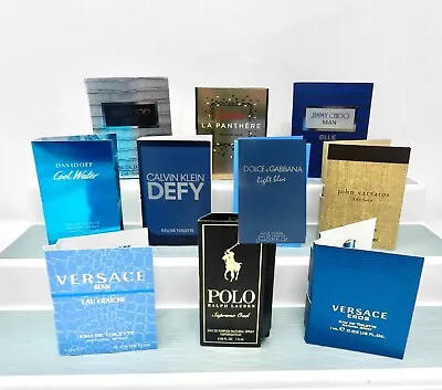 Men's Set Of 10 Cologne Samples Polo Jimmy Choo Dolce Gabbana Versace Cartier 18 • $29.96