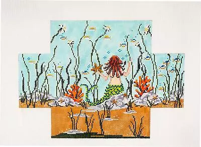 Mermaid Underwater Brick Cover HP 13 Mesh Needlepoint Canvas By Needle Crossings • $149.95