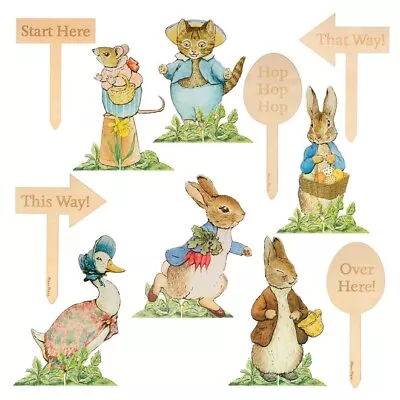 Peter Rabbit Easter Egg Hunt Kit 6 Characters & 6 Etched Wooden Stakes • £29.99