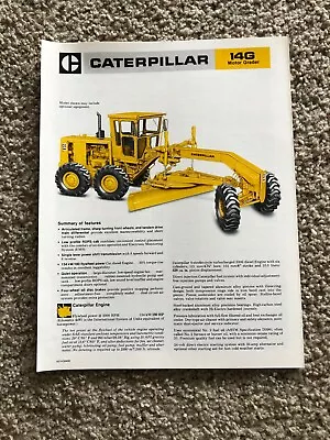 1981 Caterpillar 14-G Motor Grader  Original Sales Literature. • $9.95