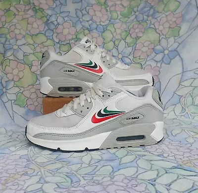 UK 5.5 - Nike Air Max 90 Multi Swoosh Womens Athletic Shoes Sneakers DV3032-100 • £29.99