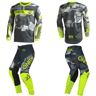 $114.98 • Buy O'Neal Element Camo Neon Jersey Pants Motocross Dirt Bike MX Off-road Gear Combo