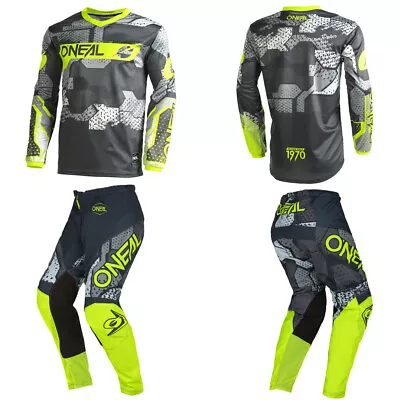 O'Neal Element Camo Neon Jersey Pants Motocross Dirt Bike MX Off-road Gear Combo • $114.98