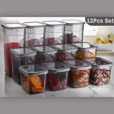 12 Cereal Containers Food Storage Set Dry Containers Dispenser Kitchen • £23.49