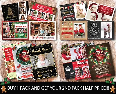 £8.55 • Buy 10 X Personalised Christmas Thank You Cards Notes With Photo Pack & Envelopes