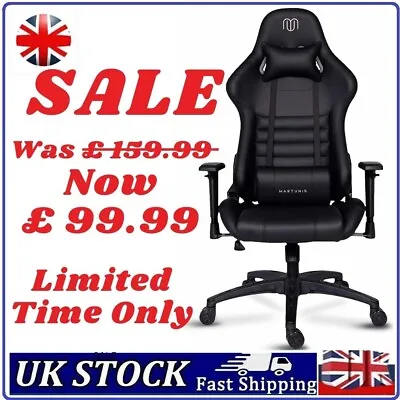 Sports Gaming Seat Racing Gaming Computer Office Chair Leather Headrest Pillow • £99.99