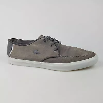 Men's LACOSTE 'Sevrin 316 1' Sz 12 US Shoes Dark Grey Suede | 3+ Extra 10% Off • $48.99