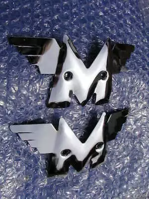 Matchless PETROL TANK BADGES M Logo Shaped Chrome X 2 New Quality 01-1928 • $56.83