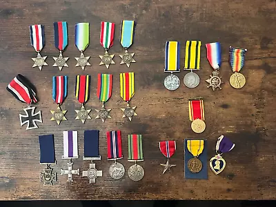 £16 • Buy Large Medal Bundle - WW1 & WW2 - British, US, German - Repro & Original
