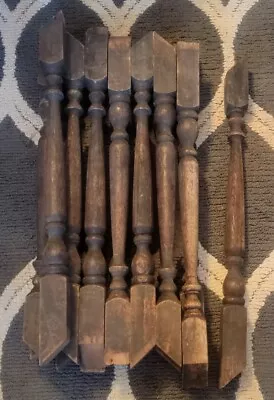 Antique Lot Of 16 Matching Turned Wood Staircase Spindles 25  X 1¾  X 1¾  • $175