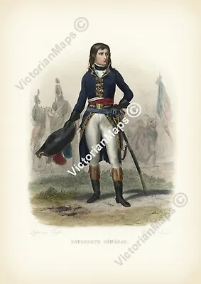 Bonaparte General Young Napoleon Antique Portrait Langlois 1847 Art Print Poster • £18.90