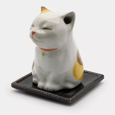 Shoyeido Koneko Small Cat Porcelain Japanese Incense Stick & Cone Burner Holder • £57.95