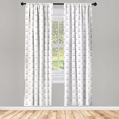 Nautical Curtains 2 Panel Set Maritime Sea Item Pattern • £20.99