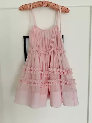 £29.99 • Buy Zara Mini Flare Babydoll Pink Net Lace Tulle Dress Frill Cami S 8 10 Bloggers
